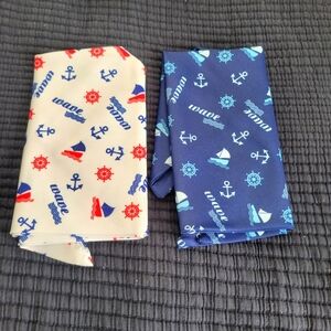 Nautical Themed Bandana- Cream and Navy dog collar/scarf